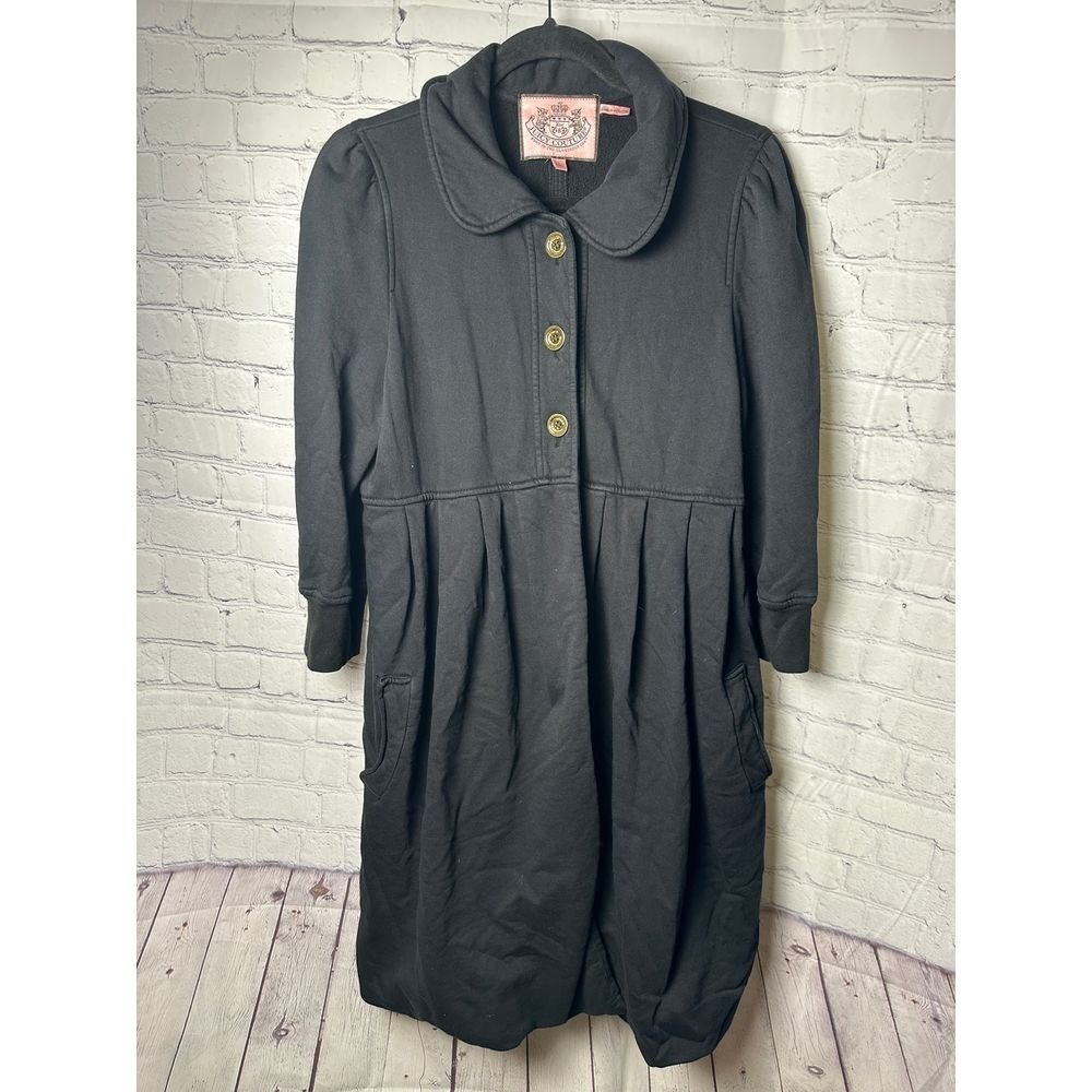 Juicy Couture Black Long Sleeve Button-Front Jacket Casual Chic